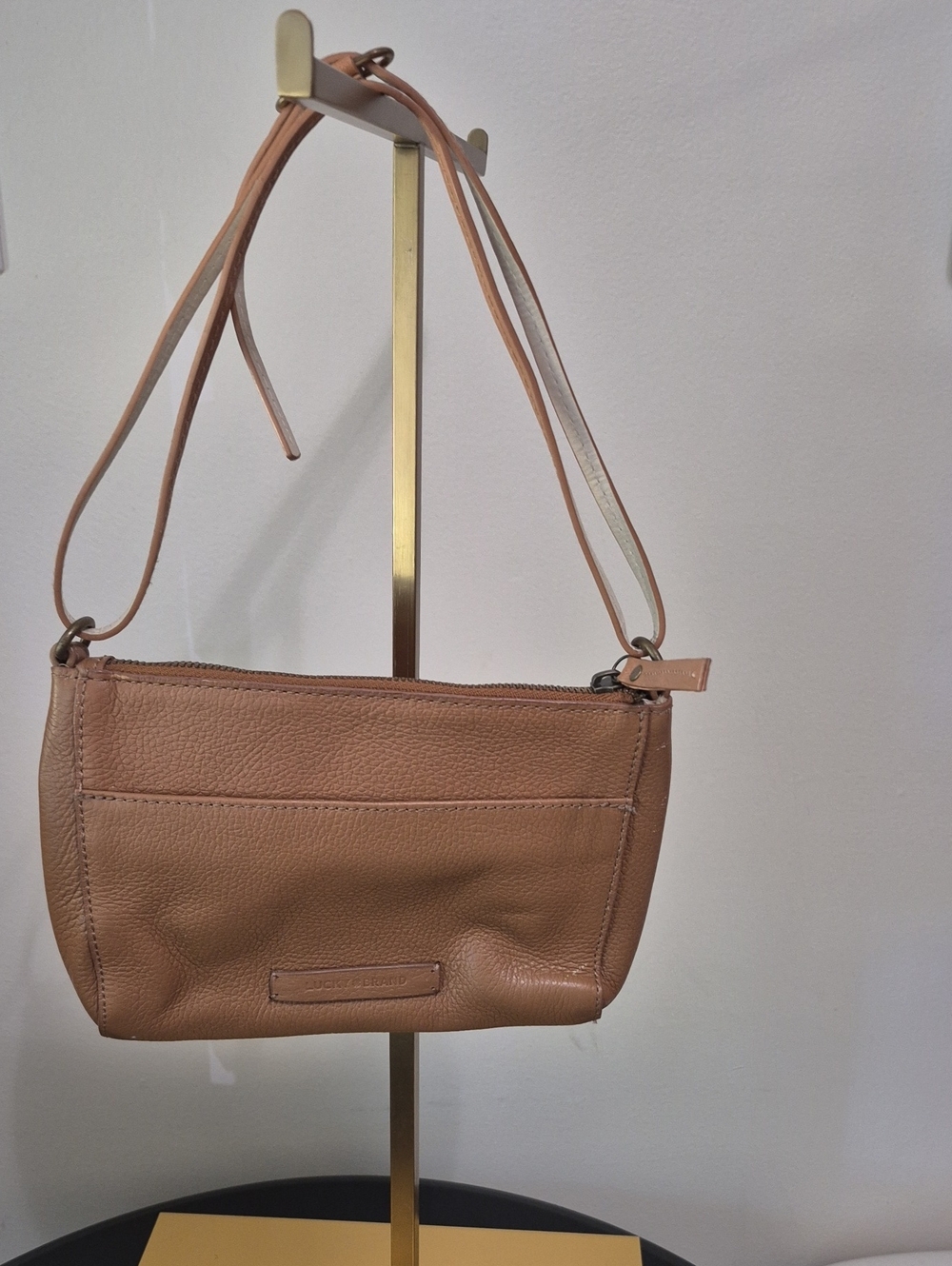 Lucky Brand Pebbled Leather Crossbody in Tan